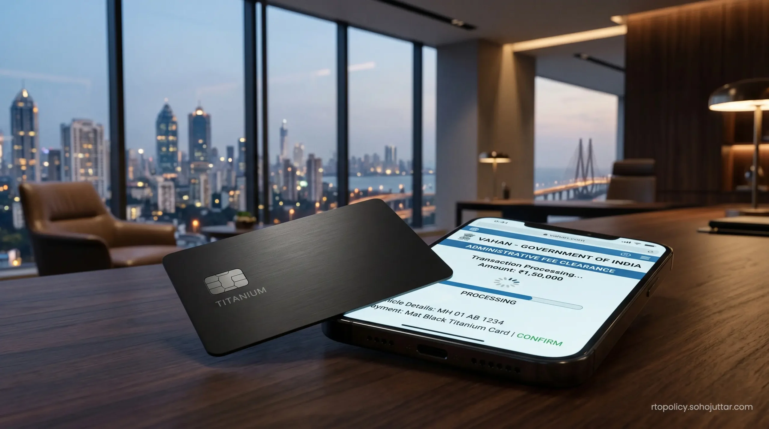 Processing the online fee for a duplicate RC download using a high-tier metallic credit card.