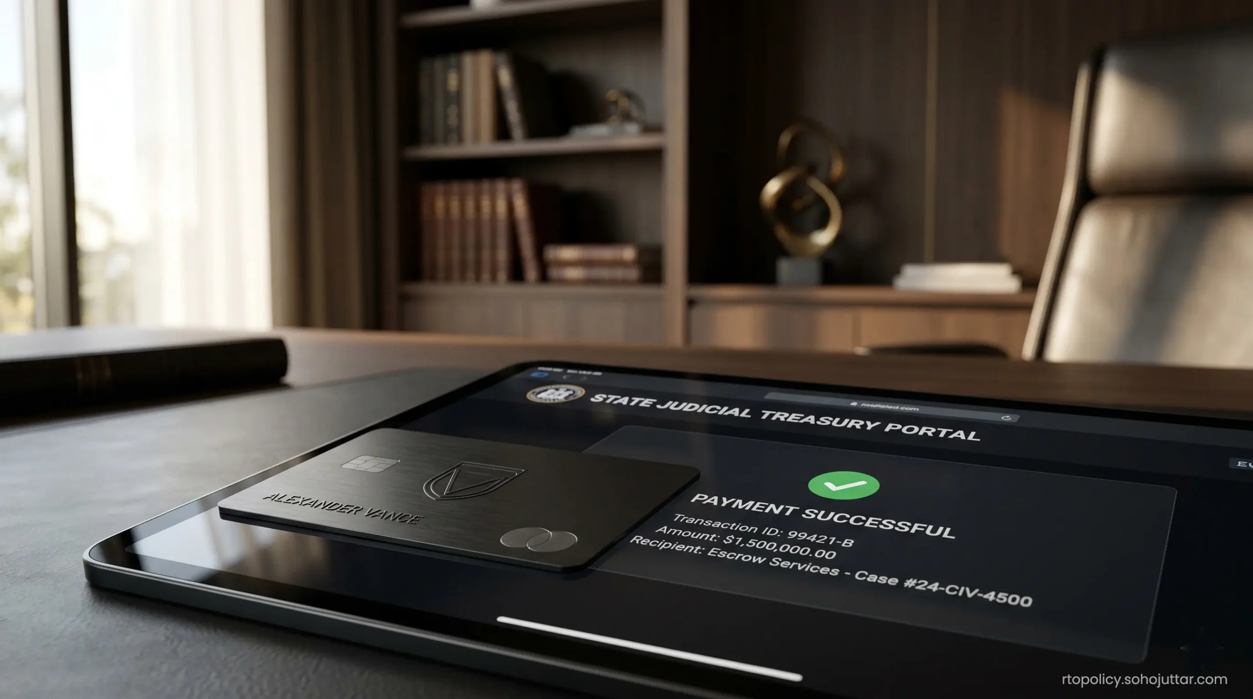 Using a high-tier metal credit card to clear outstanding judicial liabilities securely online.
